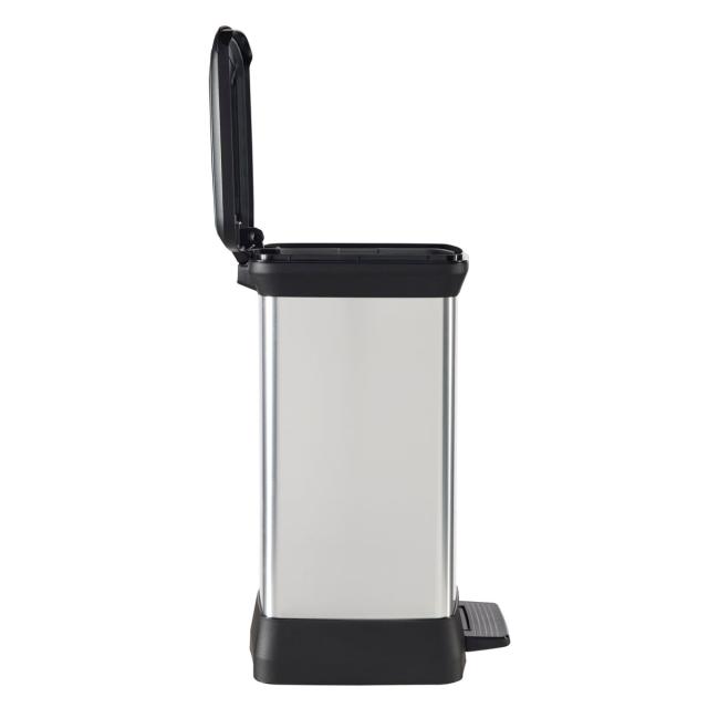 ゴミ箱 30L Deco ペダルビン ペダル式 （ ごみ箱 30リットル デコ ペダル ふた付き 軽量 ステンレス風 シンプル プラスチック スタイリッシュ 袋止め付き 分別 ）_10
