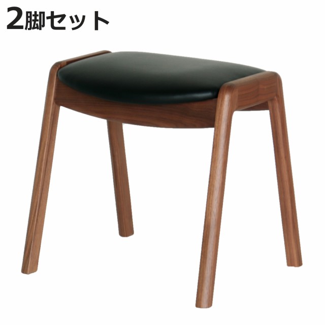 スツール 同色2脚セット 高さ40cm 丸椅子 回転式 ソフトレザー