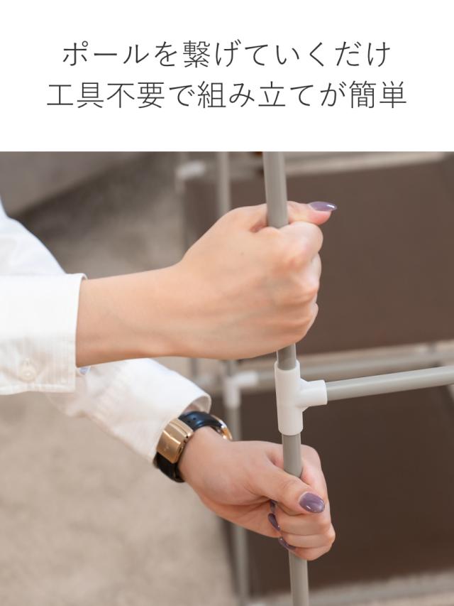 ハンガーラック カバー付 幅110cm 引出し3杯 棚有り 工具不要 軽量 （ ワードロープ クローゼット ほこり除け 壁面収納 フルカバー 不織布 収納 収納ラック 衣類収納 コートハンガー 洋服掛け ハンガー パイプハンガー カバー 軽い ）_7