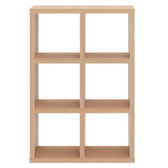 本棚 ブックシェルフ 6マス 全面化粧仕上げ 完成品 約幅78cm （ ラック