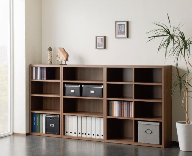 木製ラック 4段 組合せ家具 リビングシェルフ 日本製 約幅74cm （ ラック 棚 シェルフ 本棚 収納 完成品 ディスプレイラック 飾り棚 家具 壁面収納 可動棚 組み合わせ シンプル ）_4