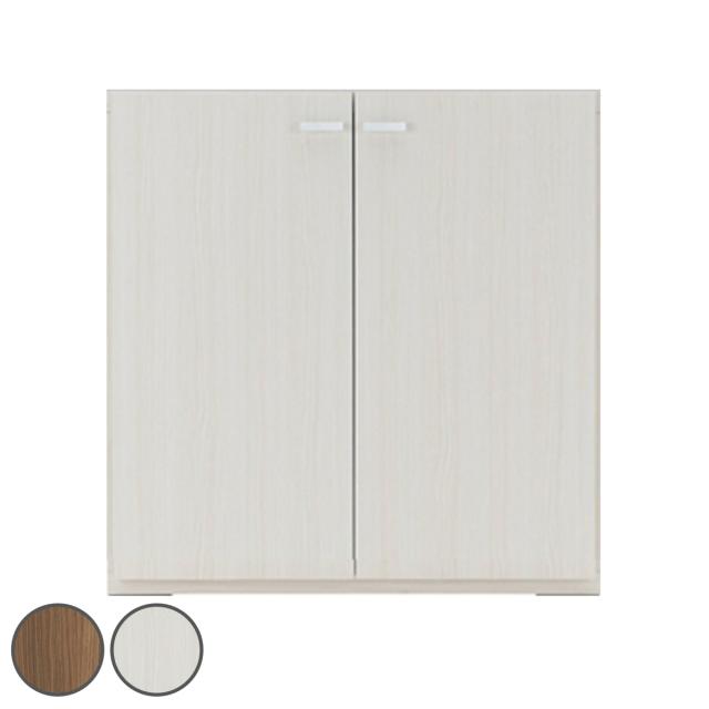 壁面収納 高さオーダー リビングシェルフ 扉付 日本製 約幅74cm 高さ76-96cm （ オーダー ラック サイズオーダー 棚 シェルフ 収納 完成品 オーダー家具 国内生産 リビング オープンラック 家具 可動棚 ）の通販は