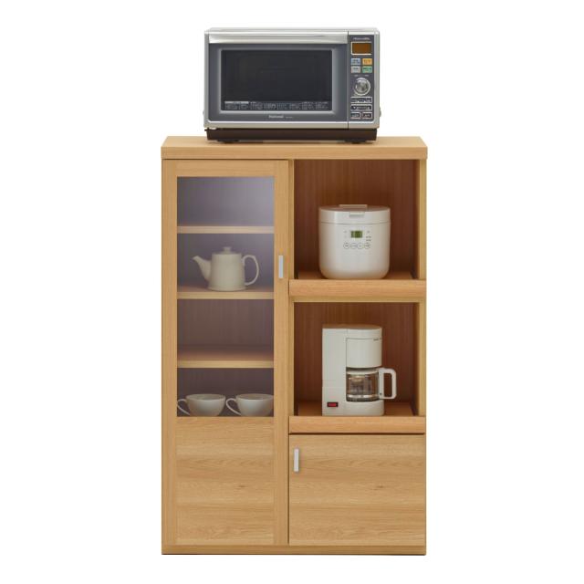 レンジ台 幅76cmミドルタイプ 日本製 キッチン収納 北欧風 （ 収納 家具 ストッカー 引き出し 台所収納 キッチンラック 完成品 棚 家電収納 ナチュラル ブラウン ホワイトウッド シンプル ）_14