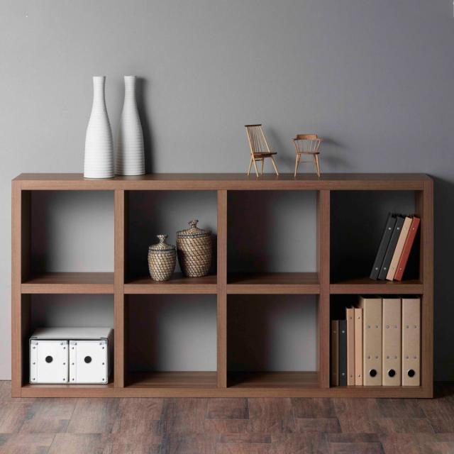 本棚 幅77.7cm 日本製 ブックシェルフ 8マス 全面化粧仕上げ （ ラック