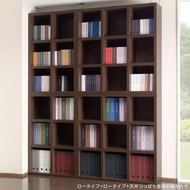 本棚 幅109.6cm 日本製 完成品 木目調 ラチス ミドルタイプ 3列 （ 棚 ラック 壁面収納 組み合わせ 4段3列 A4対応 低ホルムアルデヒド 可動棚 ナチュラルオーク ブラウン グレージュ ダークブラウン ホワイトウッド ）_12