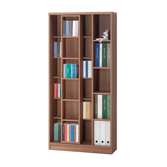 本棚 幅85cm スライド書棚 日本製 完成品 可動棚 A4対応 （ 書棚