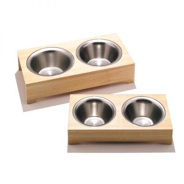 フードボウル サイドバイサイド Dog Bowl Spike 1000ml 食器台 犬 （ ペットボウル スタンド 木製 ダブル ペット用 餌皿 エサ皿 食器 高さがある シンプル 食器スタンド ペット用食器 ボウル 2個 犬用 ペット用品 SIDE BY SIDE ）_2
