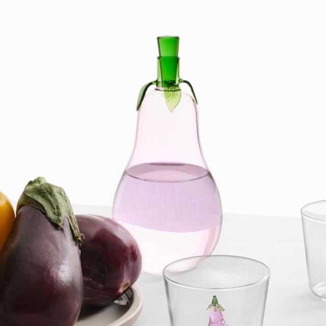 タンブラー イッケンドルフミラノ ベジタブル ボトル ナス 950ml （ 食洗機対応 ichendorf ガラス イタリア ミラノ グラス コップ 食器 VEGETABLES ハンドメイド おしゃれ プレゼント ギフト ）