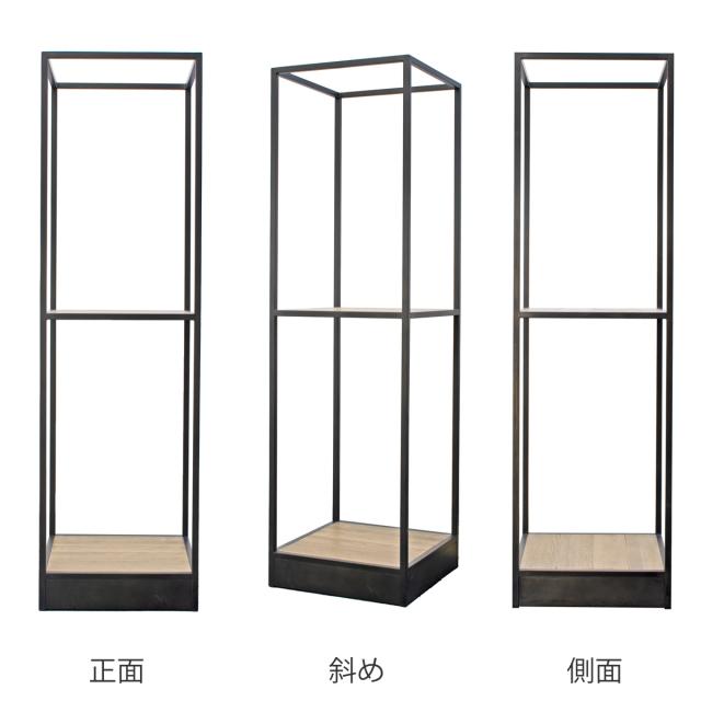 ディスプレイシェルフ 2段 オープンタイプ オーク古材風 幅60cm （ 開梱設置 ディスプレイ シェルフ 棚 ラック 飾り棚 二段 古材風 収納 家具 什器 ショップ 異素材 ）_1