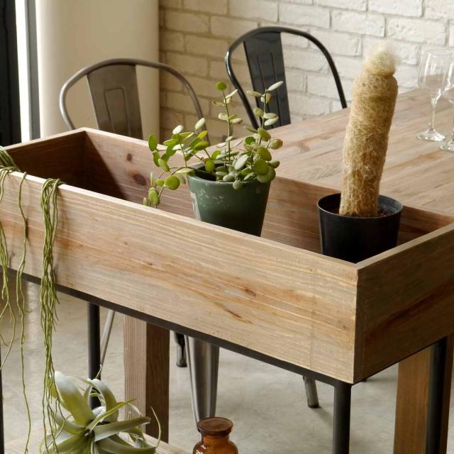 シェルフ パイン材 北欧 木製 屋内用 幅90cm （ プランターラック