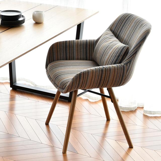 夕めし女性議長 座面高48糎 座蒲団付 （ ちゃぶ台 居敷き 女性議長 織り地 夕めし リビング 肘付き添い人 北欧 今めかしい 縞模様 布 格好のいい ）