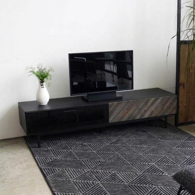 テレビ台 ローボード 幅170cm 木目調 日本製 引き出し ガラス扉 脚付き スタイリッシュ おしゃれ （ ガルト 棚 ラック 引出し フルスライドレール TV台 収納 家具 大容量 シンプル アカシア材 天然木前板 ）_4