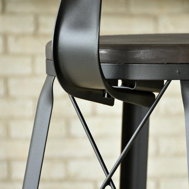 カウンターチェア 座面高68cm ハイタイプ スチール脚 ダイニングチェア MOSH 1281 （ ハイチェア 座面 木製 背もたれ付き ラック付き チェア 足置き キッチン ヴィンテージ調 チェアー イス 椅子 いす インダストリアル ダイニング ）_16