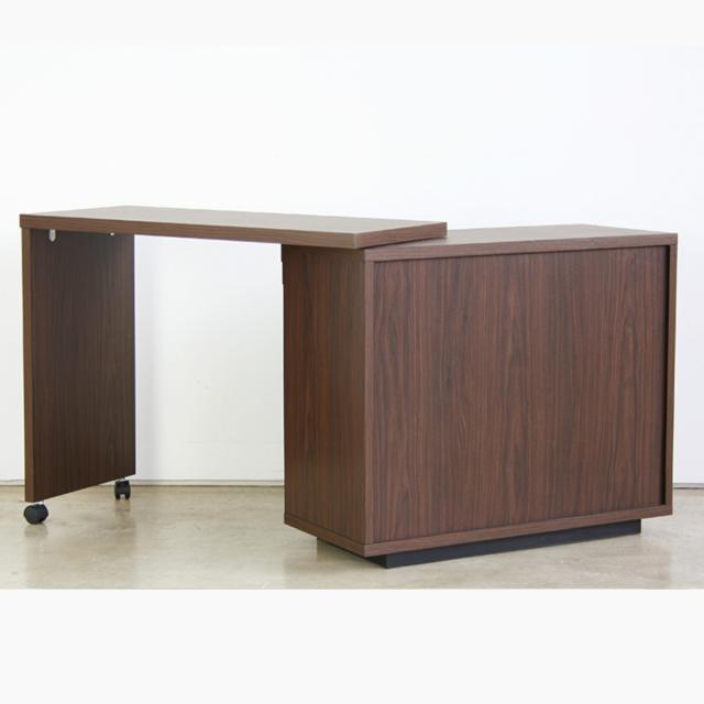 パソコンデスク 伸縮 木製 コルク 完成品 日本製 キッチンワゴン （ デスク 机 回転デスク キャスター付き 収納ラック ラック 収納 作業台 キャビネット ワークデスク 学習机 勉強机 棚 キッチンラック キッチン収納 ）_10
