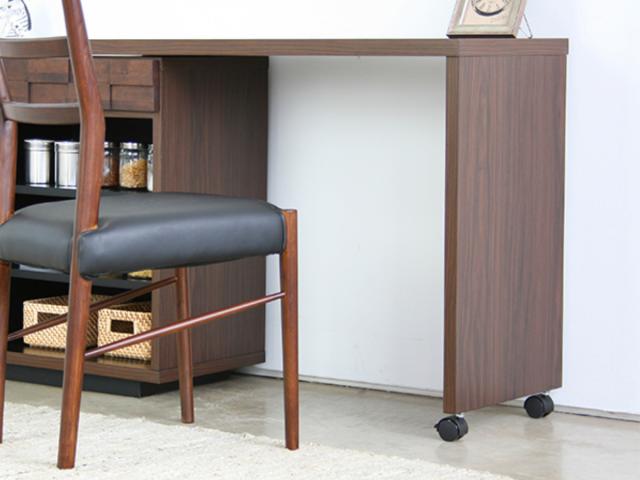 パソコンデスク 伸縮 木製 コルク 完成品 日本製 キッチンワゴン （ デスク 机 回転デスク キャスター付き 収納ラック ラック 収納 作業台 キャビネット ワークデスク 学習机 勉強机 棚 キッチンラック キッチン収納 ）_6