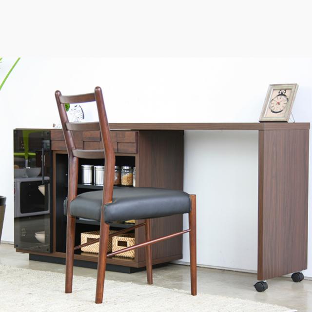 パソコンデスク 伸縮 木製 コルク 完成品 日本製 キッチンワゴン （ デスク 机 回転デスク キャスター付き 収納ラック ラック 収納 作業台 キャビネット ワークデスク 学習机 勉強机 棚 キッチンラック キッチン収納 ）_7
