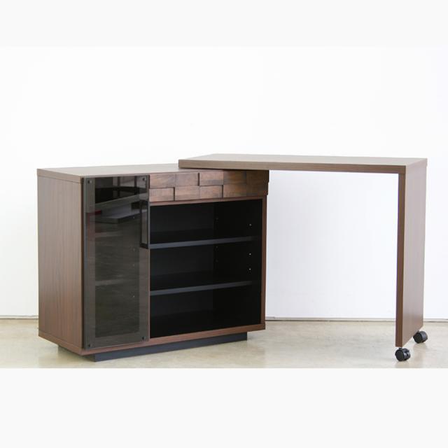 パソコンデスク 伸縮 木製 コルク 完成品 日本製 キッチンワゴン （ デスク 机 回転デスク キャスター付き 収納ラック ラック 収納 作業台 キャビネット ワークデスク 学習机 勉強机 棚 キッチンラック キッチン収納 ）_9