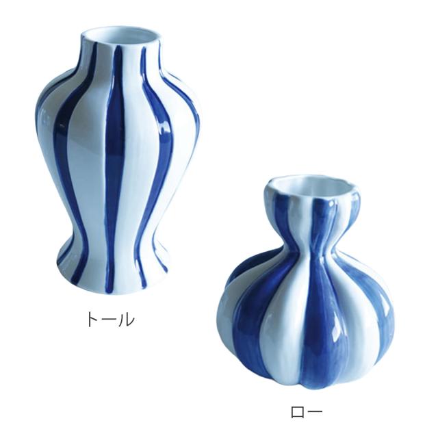 青と白のストライプ花瓶 青と白のストライプ花瓶 花瓶 青」の人気商品