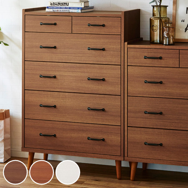 リビングチェスト 脚付 5段 北欧風 Gaia 幅80cm （ チェスト 5段