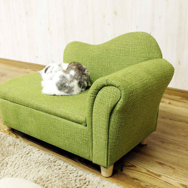 ペットソファ 幅80cm 収納付き ファブリック （ ソファ ソファー ペット 傷に強い ペット用 幅 80 収納 猫 犬 イヌ ネコ ペットソファー ミニソファ 片肘 脚付き 布張り ペット用品 ペット用ベッド 犬用 猫用 小型 中型 ）_10