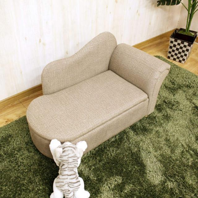 ペットソファ 幅80cm 収納付き ファブリック （ ソファ ソファー ペット 傷に強い ペット用 幅 80 収納 猫 犬 イヌ ネコ ペットソファー ミニソファ 片肘 脚付き 布張り ペット用品 ペット用ベッド 犬用 猫用 小型 中型 ）_11
