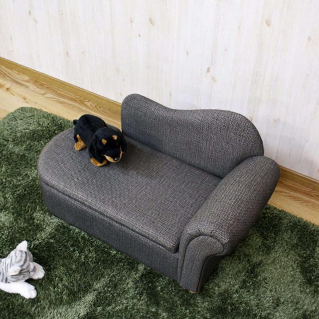 ペットソファ 幅80cm 収納付き ファブリック （ ソファ ソファー ペット 傷に強い ペット用 幅 80 収納 猫 犬 イヌ ネコ ペットソファー ミニソファ 片肘 脚付き 布張り ペット用品 ペット用ベッド 犬用 猫用 小型 中型 ）_14