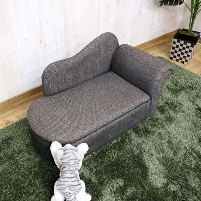 ペットソファ 幅80cm 収納付き ファブリック （ ソファ ソファー ペット 傷に強い ペット用 幅 80 収納 猫 犬 イヌ ネコ ペットソファー ミニソファ 片肘 脚付き 布張り ペット用品 ペット用ベッド 犬用 猫用 小型 中型 ）_15
