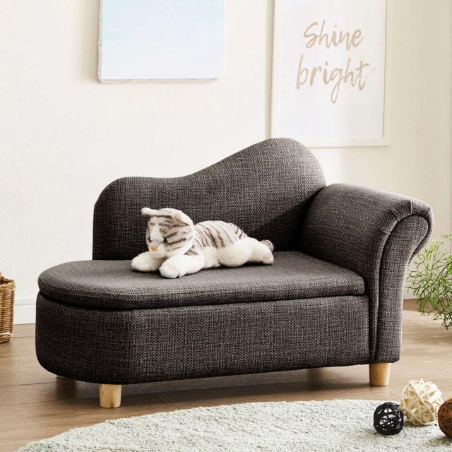ペットソファ 幅80cm 収納付き ファブリック （ ソファ ソファー ペット 傷に強い ペット用 幅 80 収納 猫 犬 イヌ ネコ ペットソファー ミニソファ 片肘 脚付き 布張り ペット用品 ペット用ベッド 犬用 猫用 小型 中型 ）_6