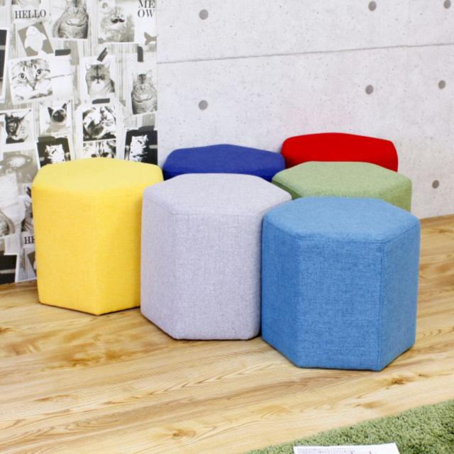 スツール 高さ32cm 六角 ファブリック （ チェア イス 椅子 チェアー 天然木 いす 腰掛け 玄関 1人掛け 低め 子供 子ども キッズ ミニチェア 軽量 軽い リビング ローチェア サブチェア おしゃれ コンパクト 小さい ）の通販は 4,987円