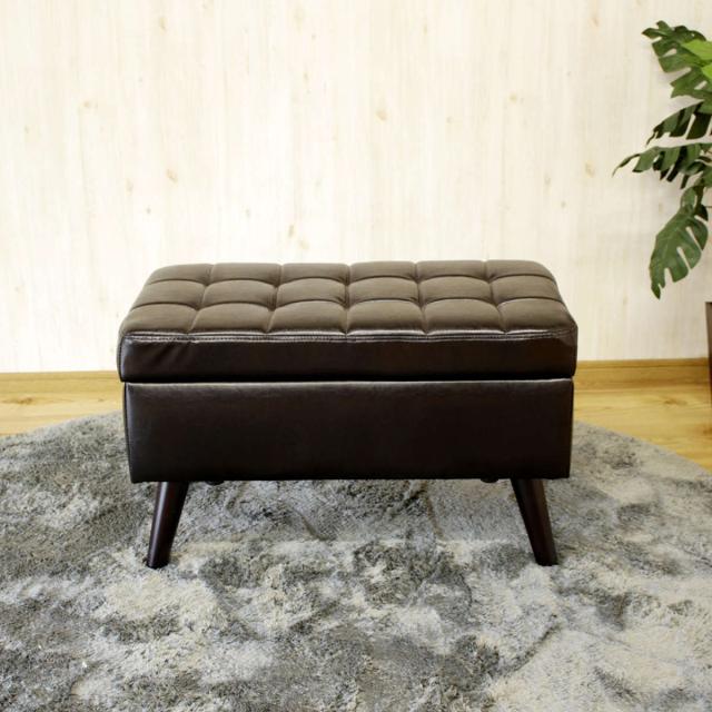 スツール 収納付き 幅75cm 高さ45cm レザー調 （ オットマン 脚 取り外し 天然木 木製 収納 足置き チェア 椅子 イス 1人掛け 2人掛け 腰掛け ベンチ おしゃれ 収納スツール 玄関 リビング ソファ 一人掛け 二人掛け いす ）