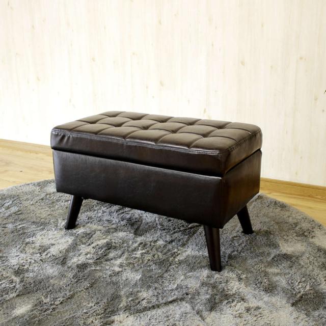 スツール 収納付き 幅75cm 高さ45cm レザー調 （ オットマン 脚 取り外し 天然木 木製 収納 足置き チェア 椅子 イス 1人掛け 2人掛け 腰掛け ベンチ おしゃれ 収納スツール 玄関 リビング ソファ 一人掛け 二人掛け いす ）