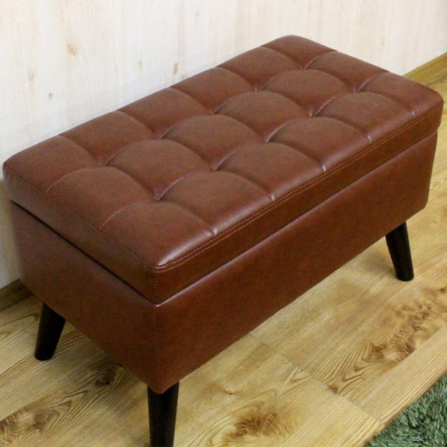 スツール 収納付き 幅75cm 高さ45cm レザー調 （ オットマン 脚 取り外し 天然木 木製 収納 足置き チェア 椅子 イス 1人掛け 2人掛け 腰掛け ベンチ おしゃれ 収納スツール 玄関 リビング ソファ 一人掛け 二人掛け いす ）