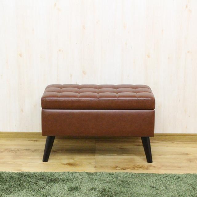 スツール 収納付き 幅75cm 高さ45cm レザー調 （ オットマン 脚 取り外し 天然木 木製 収納 足置き チェア 椅子 イス 1人掛け 2人掛け 腰掛け ベンチ おしゃれ 収納スツール 玄関 リビング ソファ 一人掛け 二人掛け いす ）