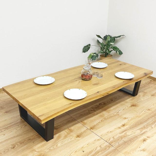 2点まとめ売り　木製座卓　ローテーブル　和風　長机 居酒屋　飲食店　家用 座卓 幅180cm 一枚板風 オーク ダイニングテーブル （ テーブル ロー