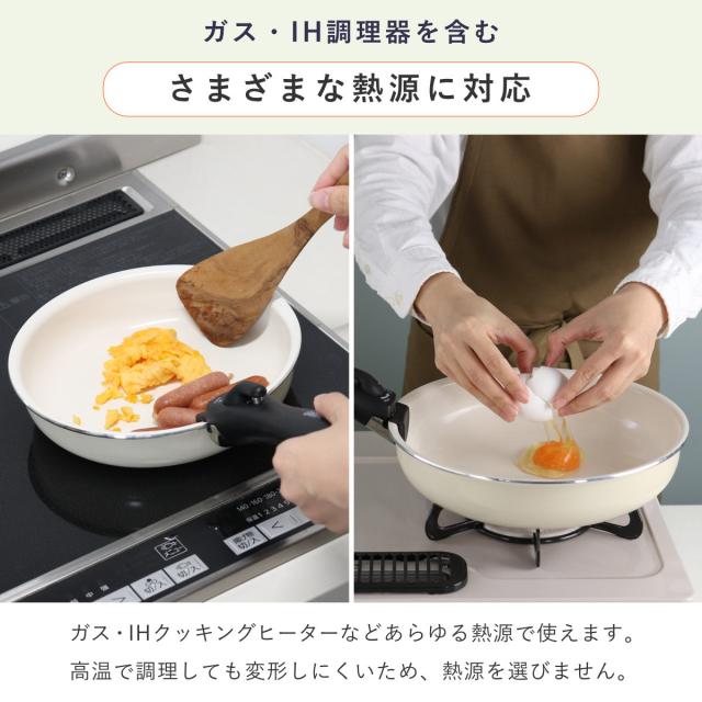 GREEN PAN フライパン8点セット 20cm 26cm ソースパン クリックシェフ ガラス蓋付き シール蓋付き 着脱ハンドル付き （ グリーンパン フライパン セット フライパンセット IH対応 ガス火対応 ノンスティック マグニート加工 ）