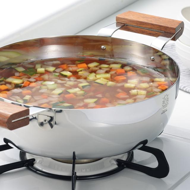 両手鍋 16cm BENRI鍋 ステンレス製 日本製 （ 燕三条 IH対応 ガス火対応 オール熱源対応 なべ お鍋 両手なべ 蓋付き 16センチ ふた付き 目盛り付き 調理器具 キッチン用品 おしゃれ ）の通販は