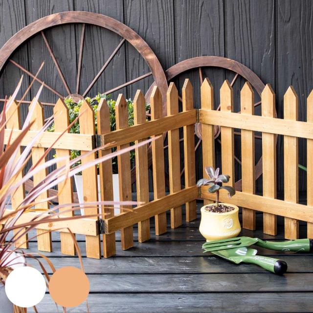 ガーデンフェンス ルオント・ウッドフェンス 3連 （ フェンス 柵 木製 折りたたみ 3つ折り 40×121cm 園芸 エクステリア 雑貨 花壇 庭 ベランダ バルコニー ガーデニング 木製ガーデンフェンス 蝶番 インテリア 飾り ）の通販は 5,330円