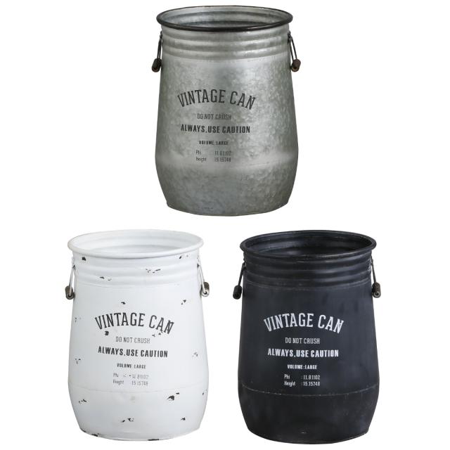 小物収納 鉢 アイアンポット ジャルダン ロングカン L ヴィンテージ缶 インテリア （ 小物入れ ブリキ缶 缶 アイアン 収納 カン 丸 積み重ね 持ち手付き アンティーク調 スタッキング ブリキ おしゃれ 雑貨 プランターカバー ）の通販は