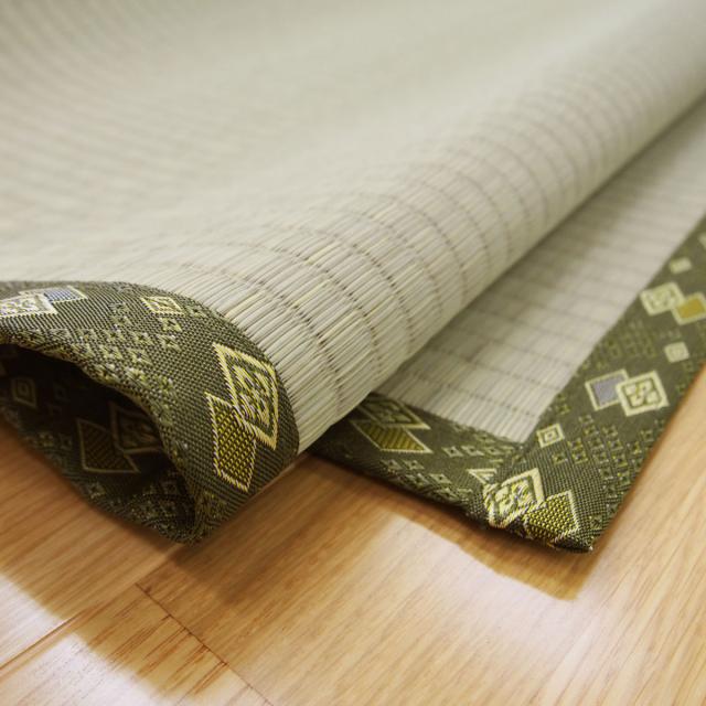 い草上敷き 国産 江戸間8畳 琥珀 （ い草 マット 上敷き い草ラグ 敷物 八畳 畳マット 和室 イグサ 引目織 藺草 和室敷物 ラグ 夏用マット 8帖 ）_3