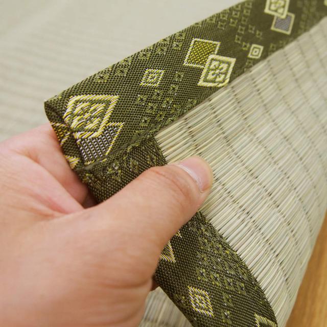 い草上敷き 国産 江戸間8畳 琥珀 （ い草 マット 上敷き い草ラグ 敷物 八畳 畳マット 和室 イグサ 引目織 藺草 和室敷物 ラグ 夏用マット 8帖 ）_5