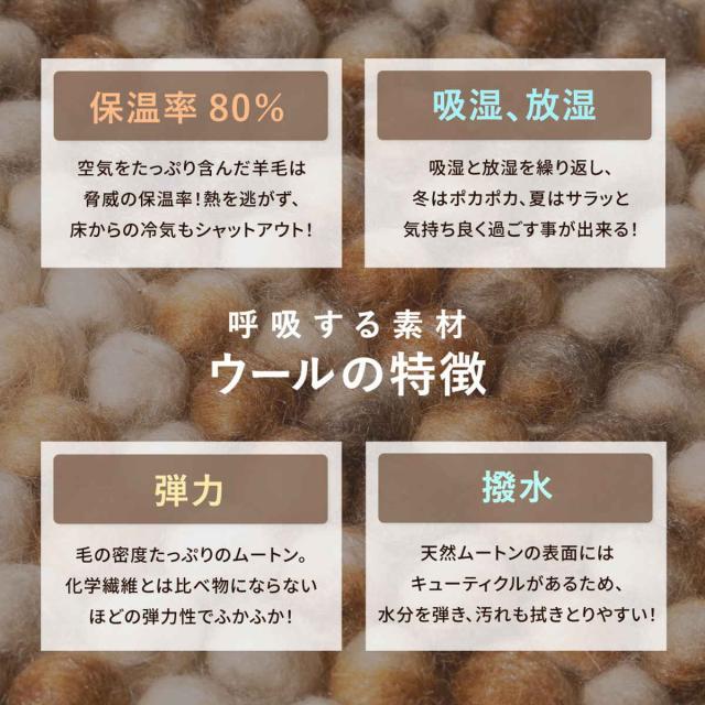 フロアマット 直径120cm ポコポコ マルチカラーの手織りマット形 ウール100％ （ ラグ マット カーペット ふかふか グラデーション 玄関マット 室内 ホットカーペット対応 床暖対応 ハンドメイド 羊毛 敷き物 インテリア ）_6