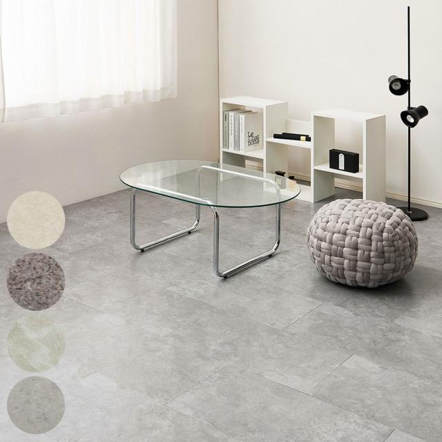 フロアタイル 超薄型フロアタイル 30×60cm 54枚 約6畳 （ マット カーペット 吸着 吸着タイル 床 タイルカーペット 54枚入 貼るだけ 置くだけ 簡単 手軽 カット可能 カッター 繰り返し使える 床タイル タイル 貼る床材 ）