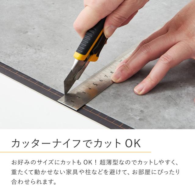 フロアタイル 超薄型フロアタイル 30×60cm 72枚 約8畳 （ マット カーペット 吸着 吸着タイル 床 タイルカーペット 72枚入 貼るだけ 置くだけ 簡単 手軽 カット可能 カッター 繰り返し使える 床タイル タイル 貼る床材 ）_10