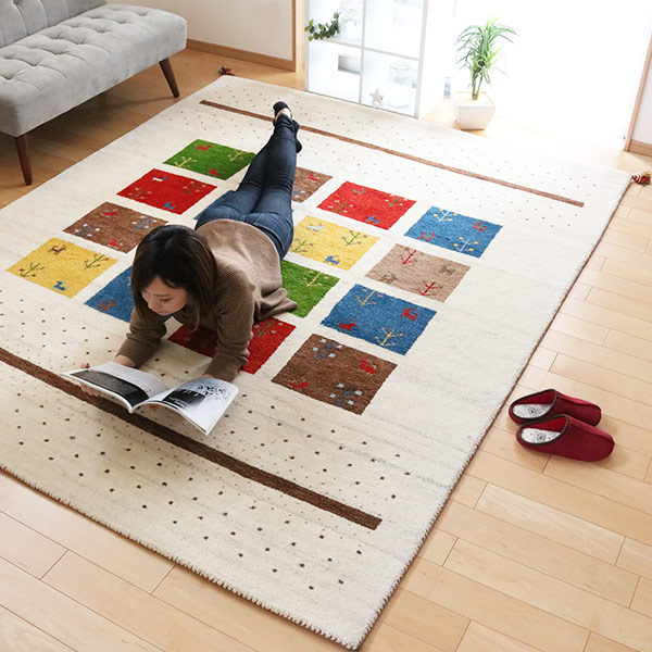 200×140cmギャッベギャベペルシャ絨毯手織り