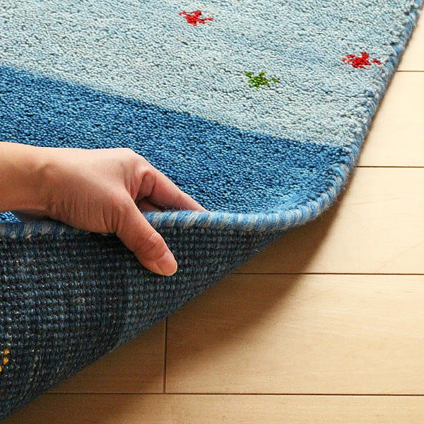 ラグ 玄関マット 室内 60×90cm 手織り ギャッベ インテリアマット D20