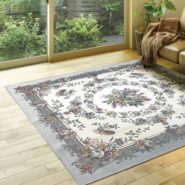 ラグ 230×230cm ラグマット ブーケ 撥水ゴブランシェニール （ カーペット 絨毯 マット 撥水加工 裏面不織布貼り ウレタン 滑り止め 洗える 床暖 ホットカーペット 対応 高級感 リビング ダイニング ）_10