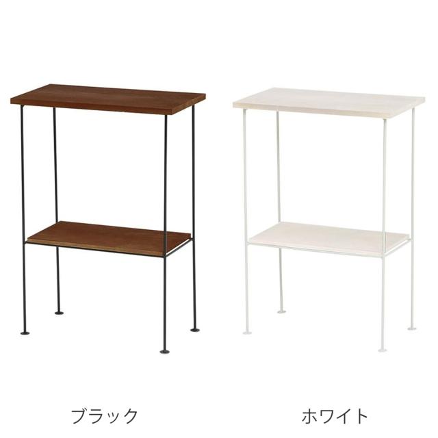 ☆送料無料☆ スチールラック / 2段サイドラック / ディスプレイラック サイドラック 幅35cm 2段 完成品 天然木 DEPOT （ ラック 棚 収納