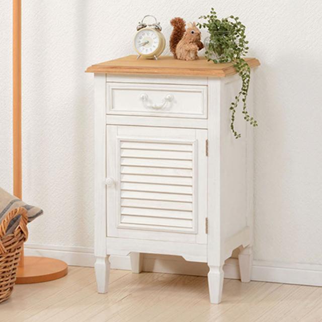 キャビネット 収納棚 幅80cm ホワイト 木製 引き出し収納 脚付き 扉  