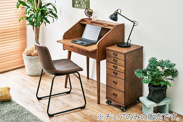 ダイニングチェア 2脚セット 座面高48cm スクエア レザー調 （ ダイニング いす チェアー シンプル ヴィンテージ 食卓椅子 リビングチェア レザー風 ）_5