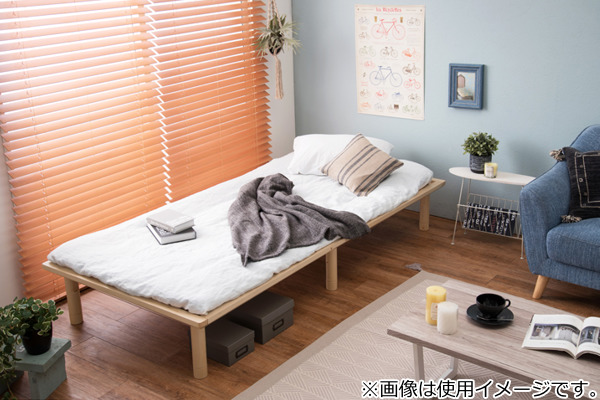 すのこベッド シングル 210cm 天然木 高さ調整 すのこ ベッド 収納 布団 （ フレーム ベッドフレーム ベット フレームのみ シングルベッド スノコ 脚付き すのこベット 通気性 湿気 カビ 対策 ベッド下収納 脚 布団対応 ）_6